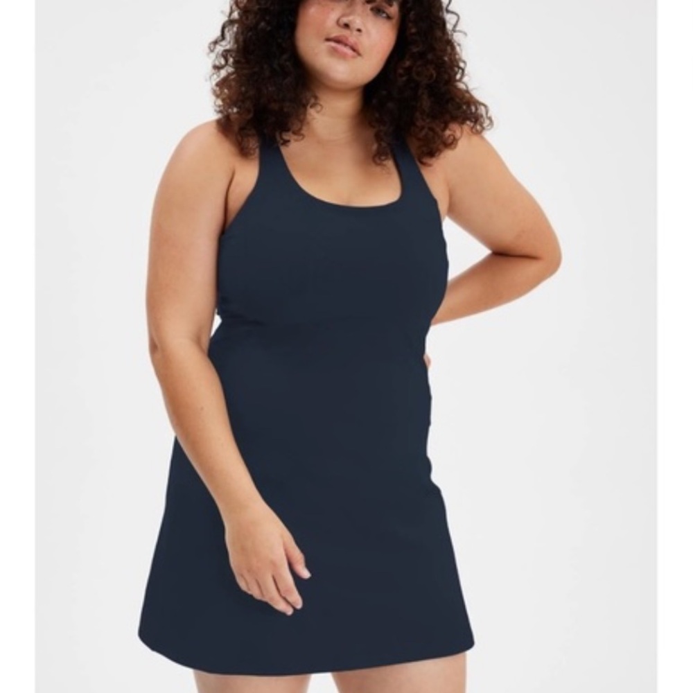 Girlfriend Collective Navy Paloma Racerback Dress